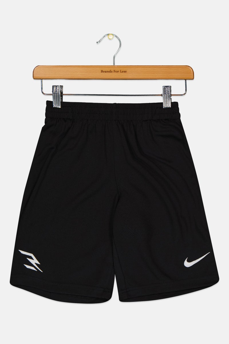 Nike 3Brand by Russell Wilson Kids Boys Embroidered Logo Training Shorts, Black - Image 2